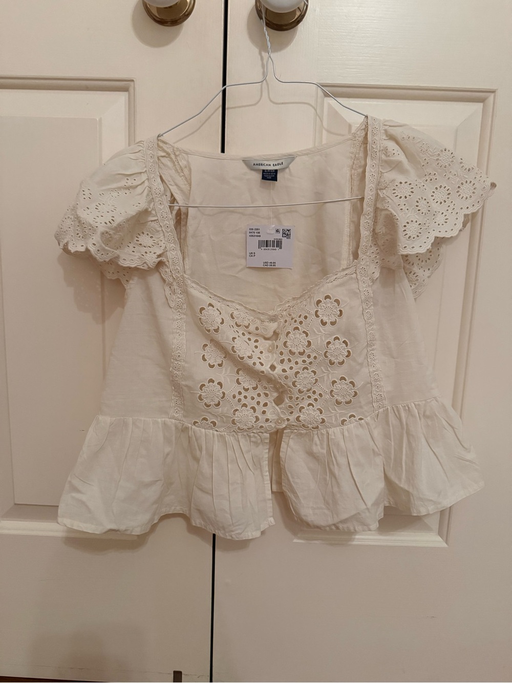 NWT AMERICAN EAGLE EYELET BLOUSE SIZE S